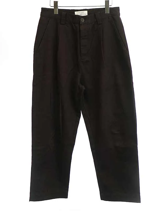 STUDIO NICHOLSON スタジオ ニコルソン 20AW ピーチドコットンシングルプリーツテーパードパンツ