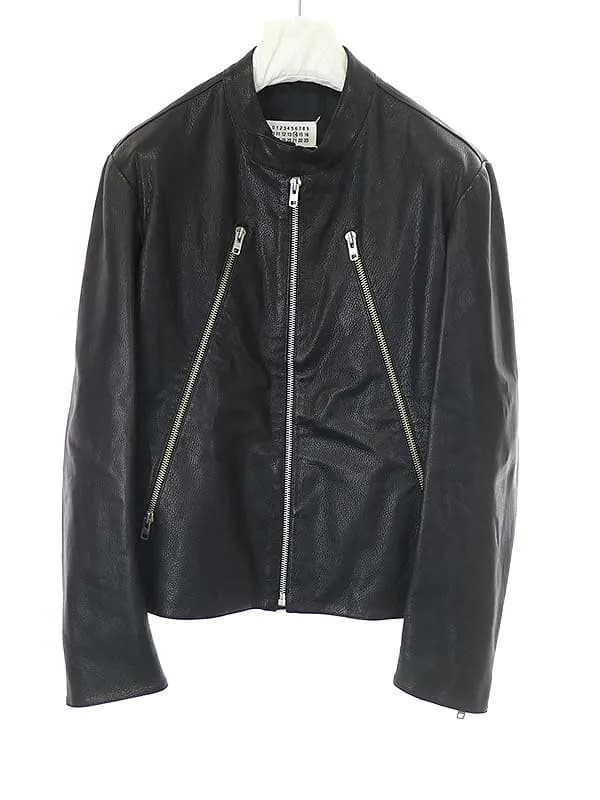 Maison Margiela メゾン マルタン マルジェラ 14 18AW ハの字 5ZIP ラム シボレザーライダースジャケット