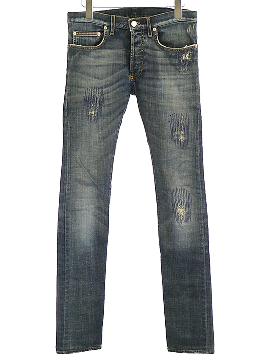Dior HOMME ディオールオム 08AW CUSTOM JAKE カスタムジェイク リペア加工ストレッチデニムパンツ