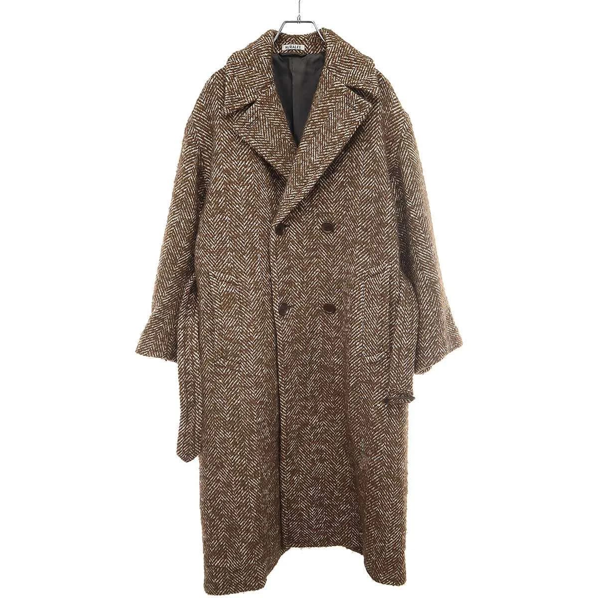 AURALEE オーラリー 22AW WOOL ALPACA HERRINGBONE TWEED DOUBLE COAT コート A22AC03HH