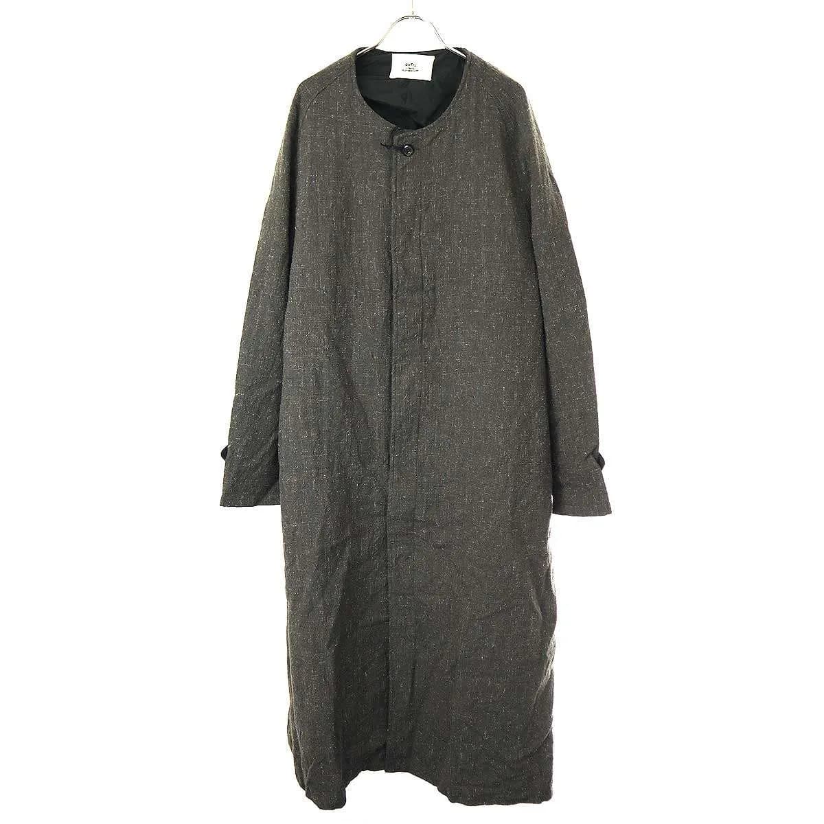 OUTIL ウティ 23AW MANTEAU CENSEAU ウールリネンノーカラーコート