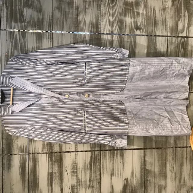 COMME des GARCONS COMME des GARCONS HOMME PLUS 17SS カットオフデザインストライプ柄ロングジャケット