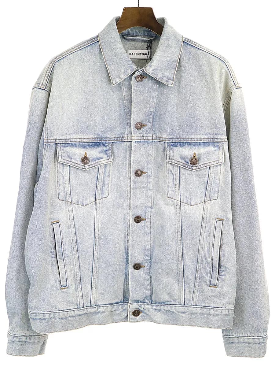 BALENCIAGA バレンシアガ 20SS バックエンブロイダリーオーバーサイズデニムジャケット