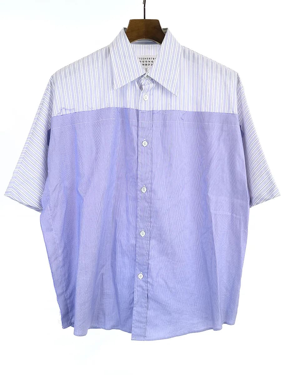 Maison Margiela メゾン マルタン マルジェラ10 20SS ストライプパッチショートスリーブシャツ