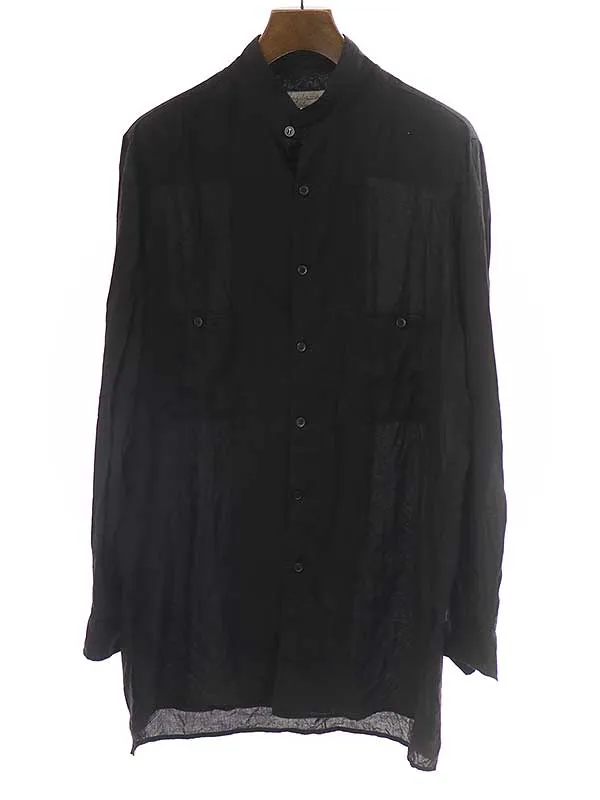 Yohji Yamamoto ヨウジヤマモト プールオム 23AW マンダリンカラーパネルシャツ