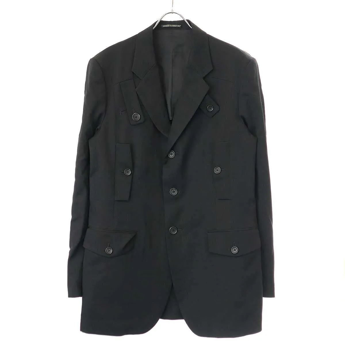 Yohji Yamamoto ヨウジヤマモト プールオム 23SS GABARDINE I-SWITCH ウールギャバジンテーラードジャケット HZ-J53-100