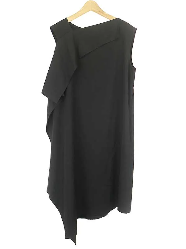 Yohji Yamamoto ヨウジヤマモト プリュスノアール 16SS サイドデザインノースリーブワンピース