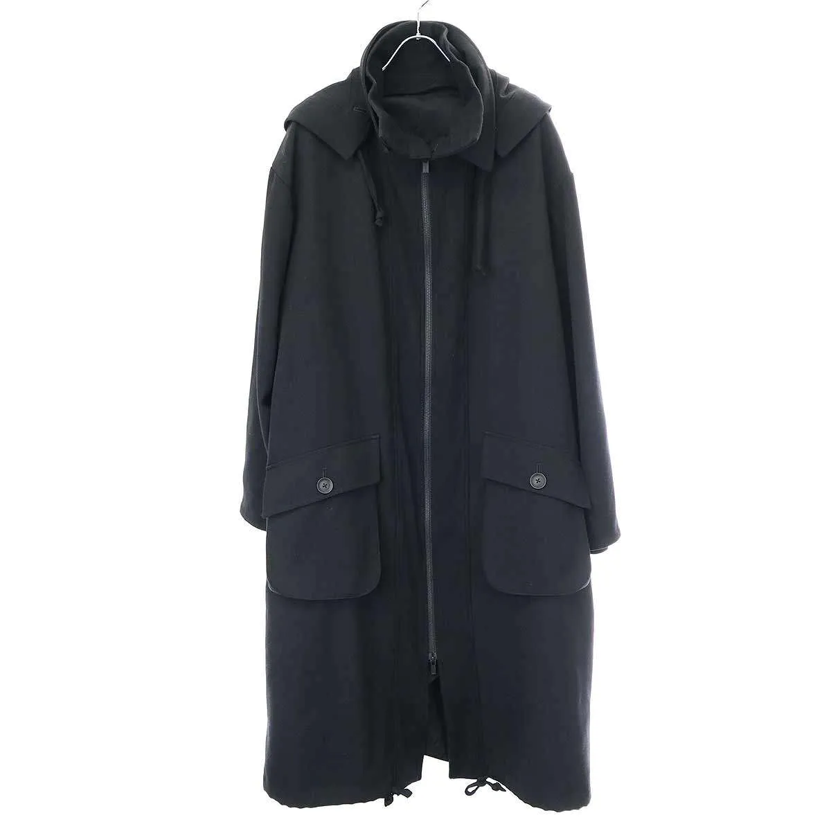 Yohji Yamamoto ヨウジヤマモト プールオム 21AW アーミーギャバジンフロントリブパネルコート