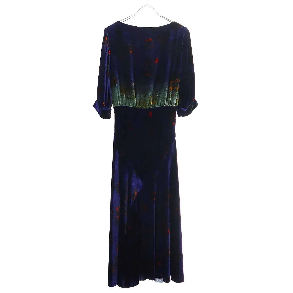 DRIES VAN NOTEN ドリスヴァンノッテン 20AW ベルベットフラワー マキシドレスワンピース