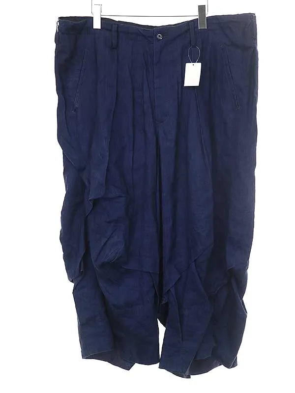 Yohji Yamamoto ヨウジヤマモト プールオム 23SS ランダムタックリネンパンツ
