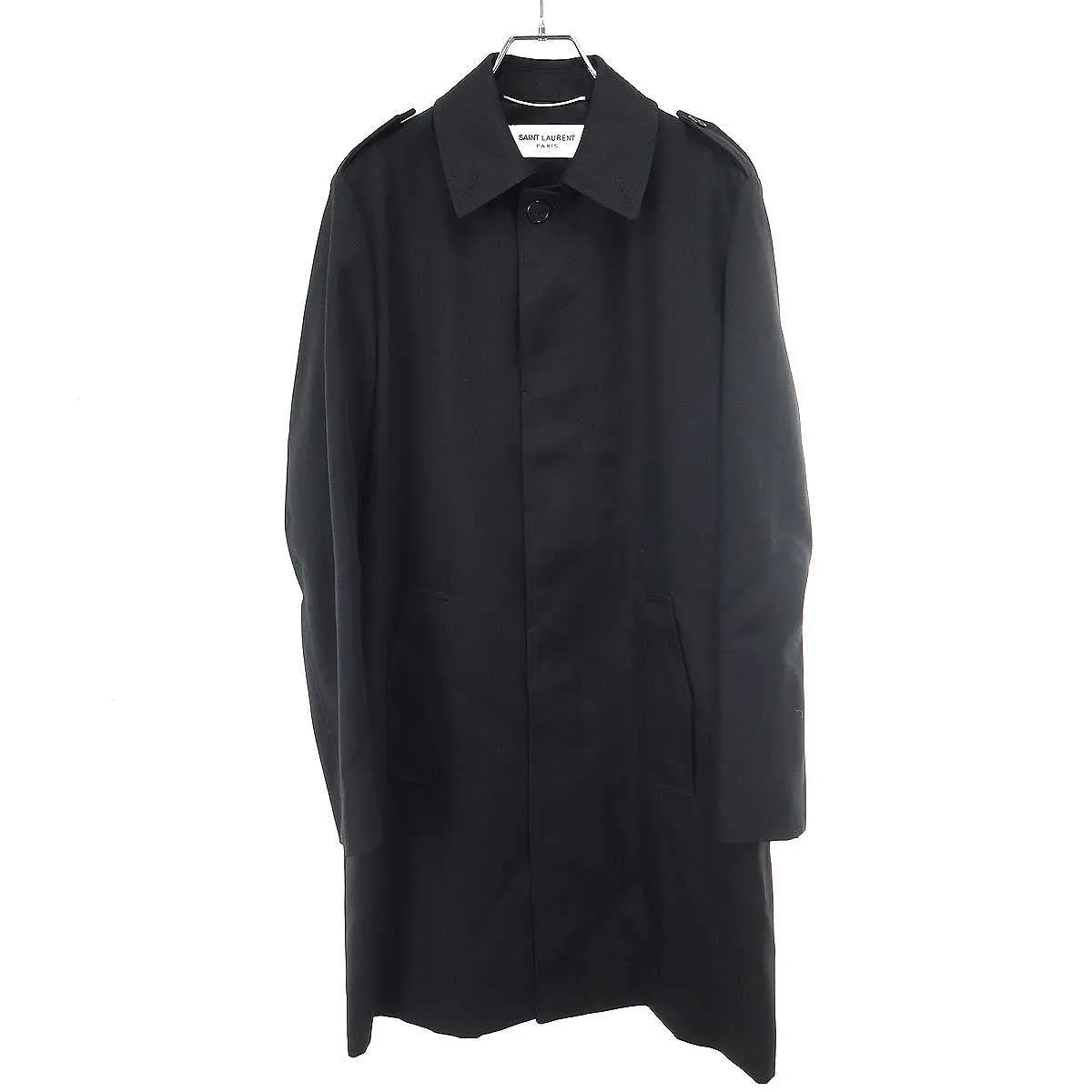 SAINT LAURENT サンローラン パリ ウールポリエステルステンカラーコート 395169