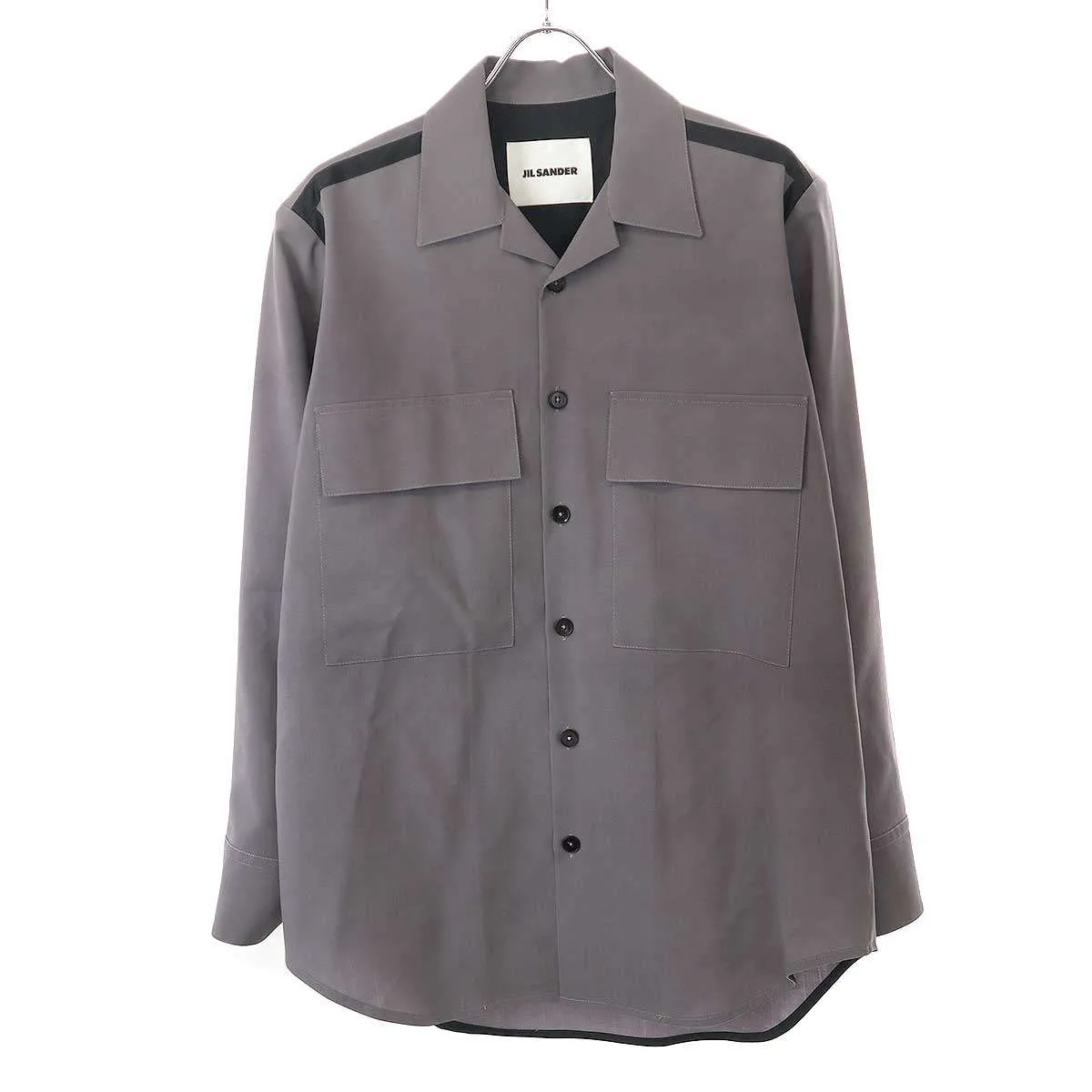 JIL SANDER ジルサンダー 21AW ウールオープンカラーポケットシャツ