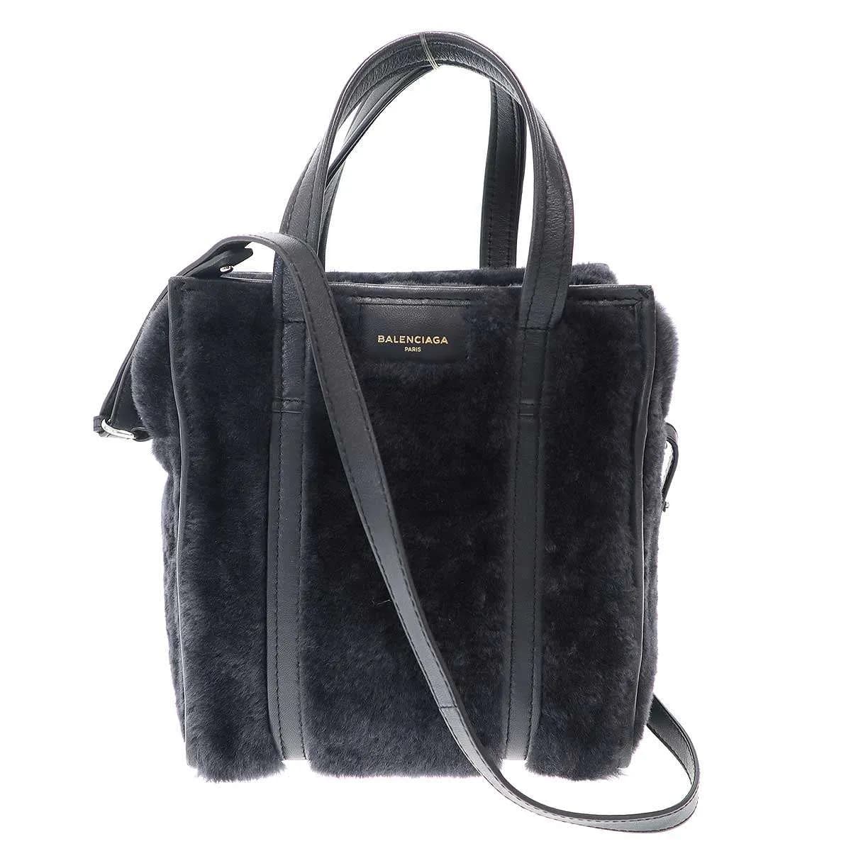 BALENCIAGA バレンシアガ バザールショッパー ムートンレザーショルダーバッグ