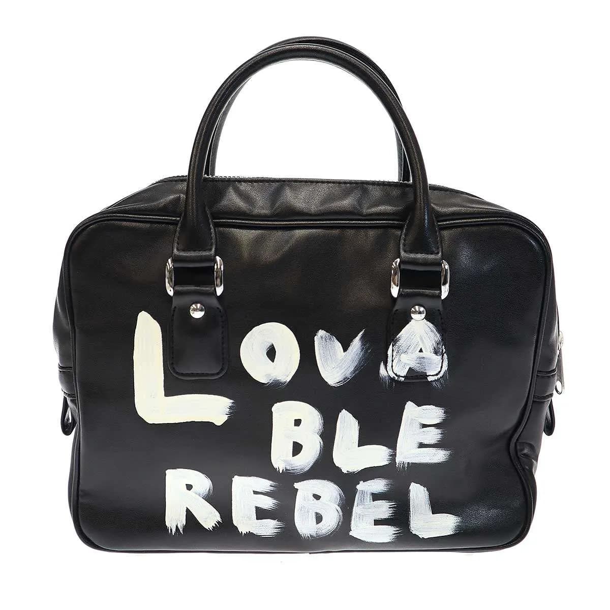 COMME des GARCONS コムデギャルソンガール FIGHT WITH LOVE ペイントハンドバッグ