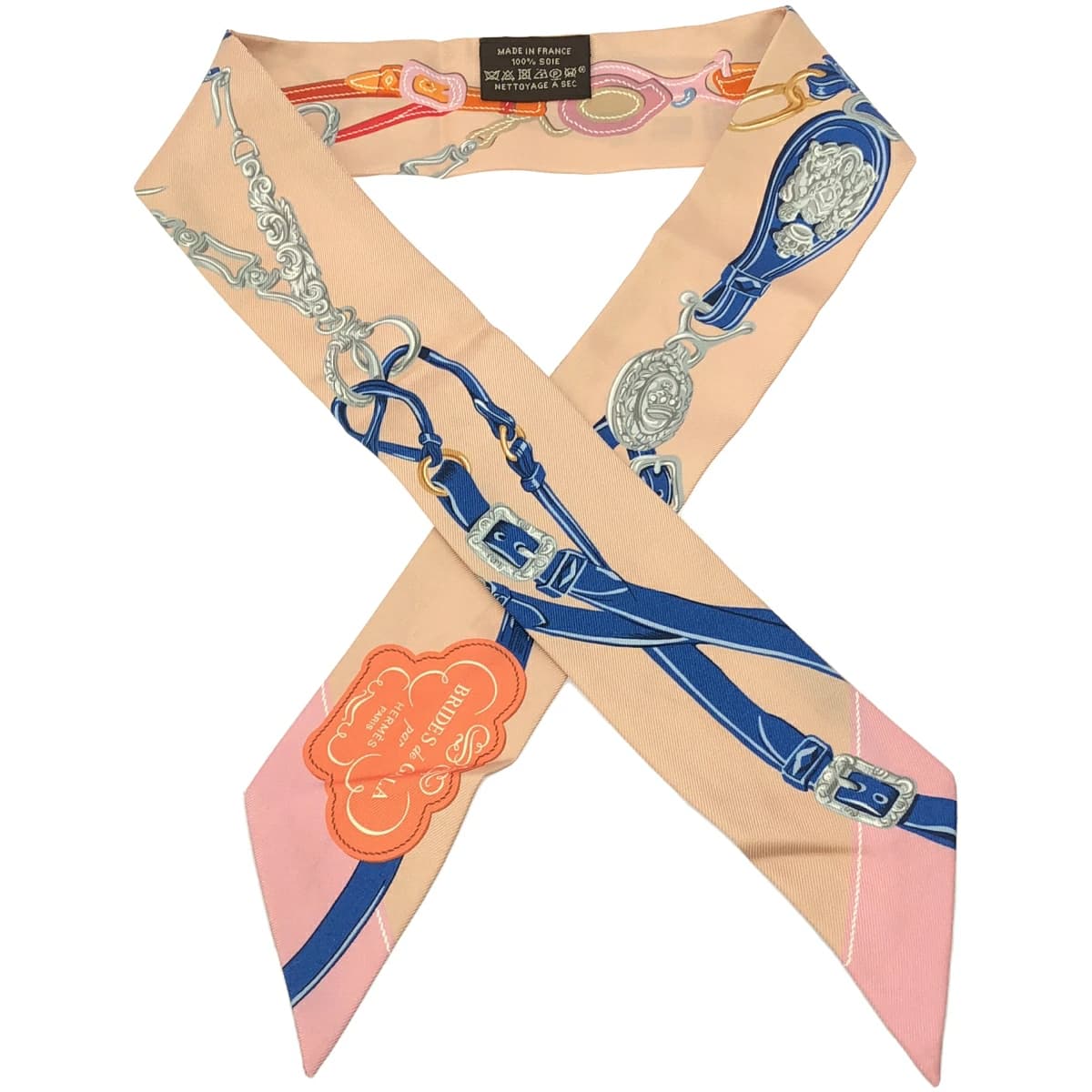 HERMES エルメス 23SS Twilly Brides De Gala Applique Pique ツイリー ブリッド・ドゥ・ガラアップリケピケ