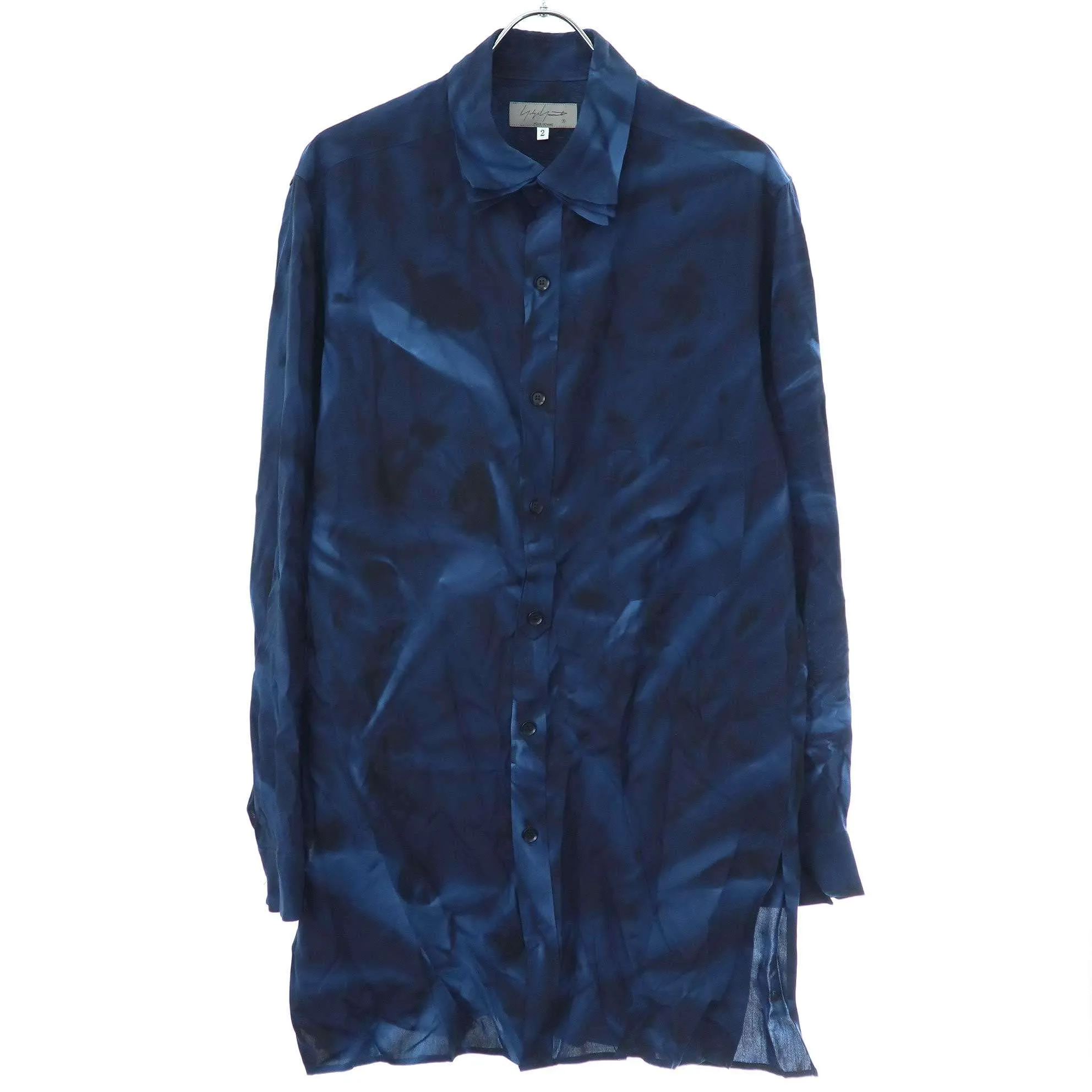 Yohji Yamamoto ヨウジヤマモト プールオム 24AW PLACKET TAB TRIPLE COLLAR BLOUSE 前たてタブ三枚B2 シャツブラウス