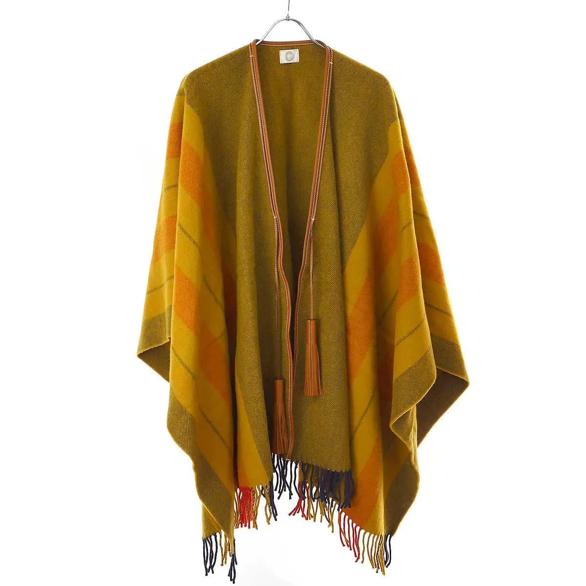 HERMES エルメス Poncho Rocabar タッセル ポンチョ ロカバール