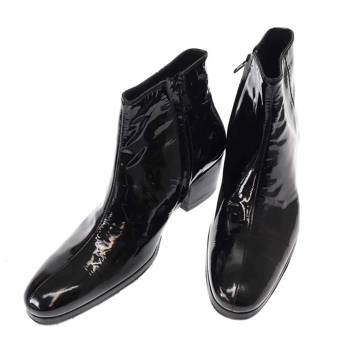 Dior HOMME ディオールオム 2005AW GLAM サイドジップエナメルヒールブーツ