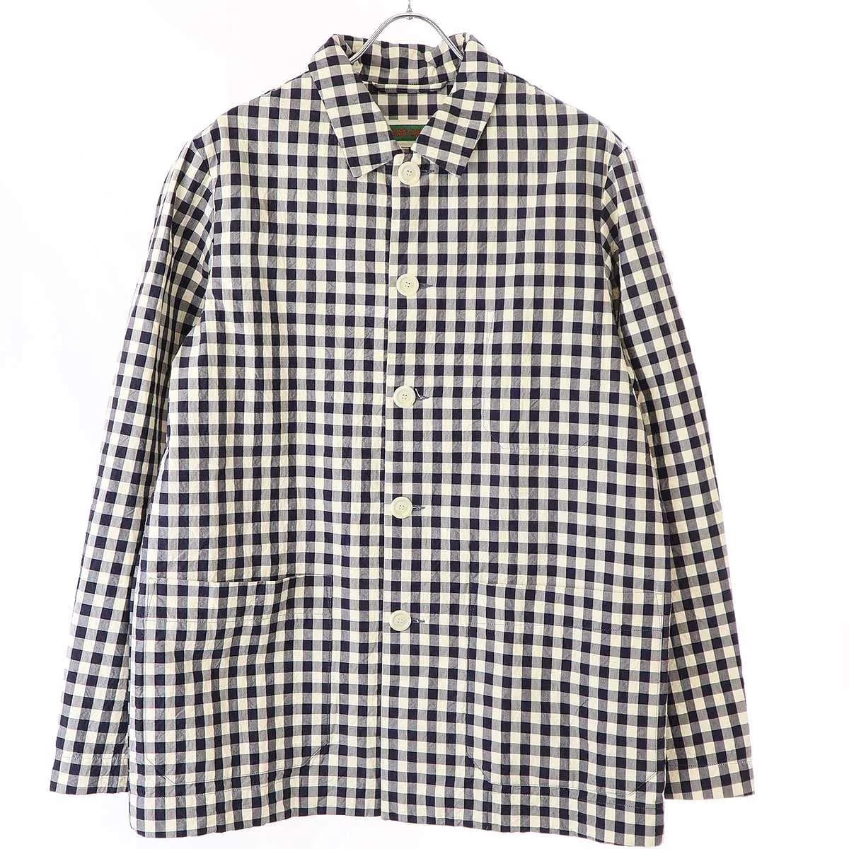 CASEY CASEY ケイシー ケイシー 23AW RIVOLI JACKET DOUBLE CHECK ギンガムチェックカバーオールジャケット