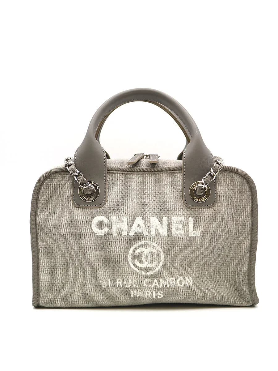 CHANEL CHANEL ドーヴィル 2WAYキャンバスチェーンバッグ