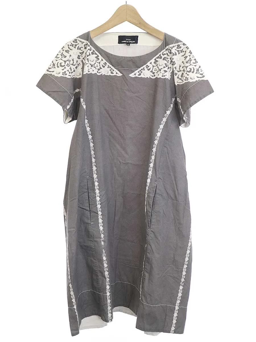 COMME des GARCONS トリコ コムデギャルソン 15SS LOOK35 バックタックプリントワンピース