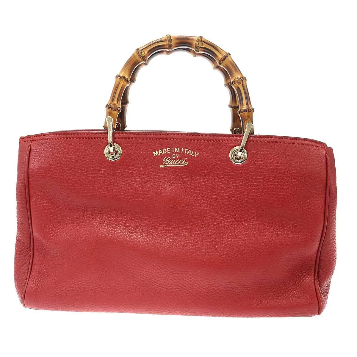 GUCCI グッチ バンブー 2WAYレザーショルダートーバッグ