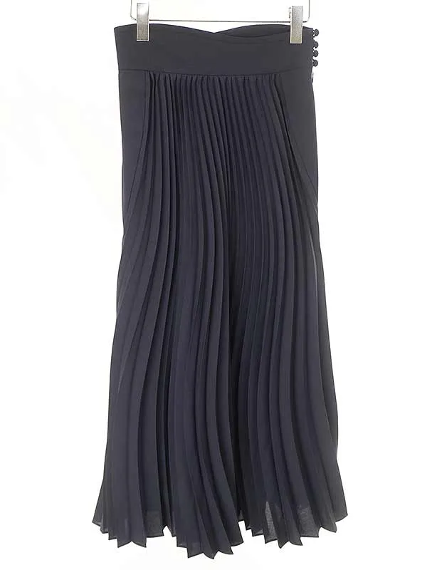 Mame Kurogouchi マメ クロゴウチ 22AW Curved Pleated Flared Skirt カーブプリーツフレアスカート