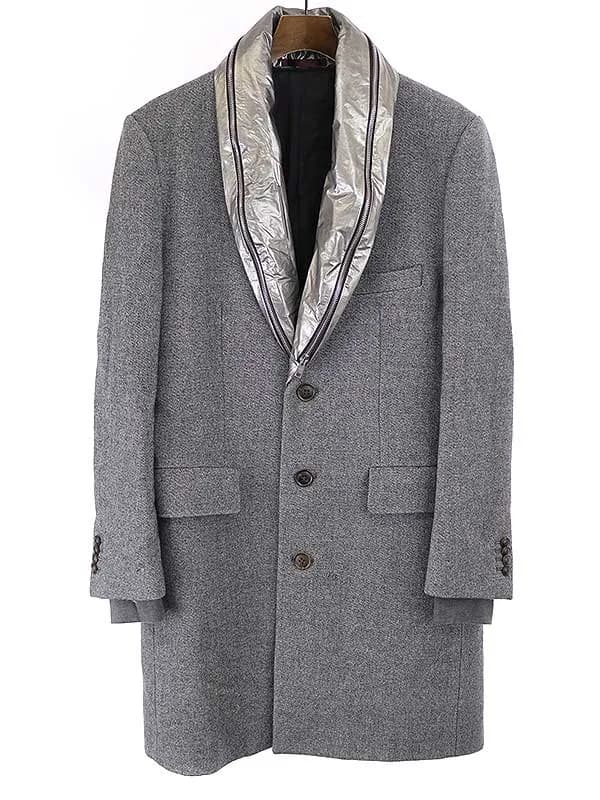 Paul Smith ポールスミス 11AW ラペルナイロン切替チェスターコート