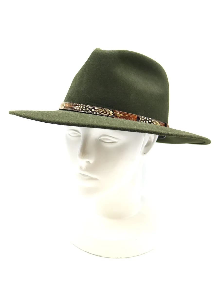 Borsalino ボルサリーノ フェザーベルト装飾ハット 帽子