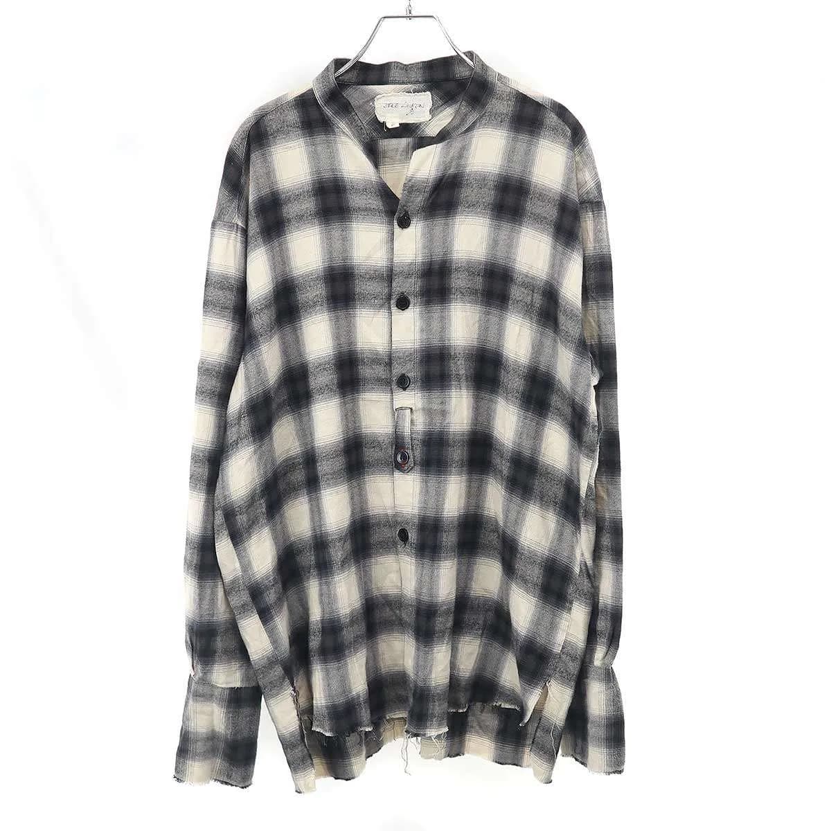 Greg Lauren グレッグ ローレン PLAID STUDIO SHIRT バンドカラーチェックシャツ