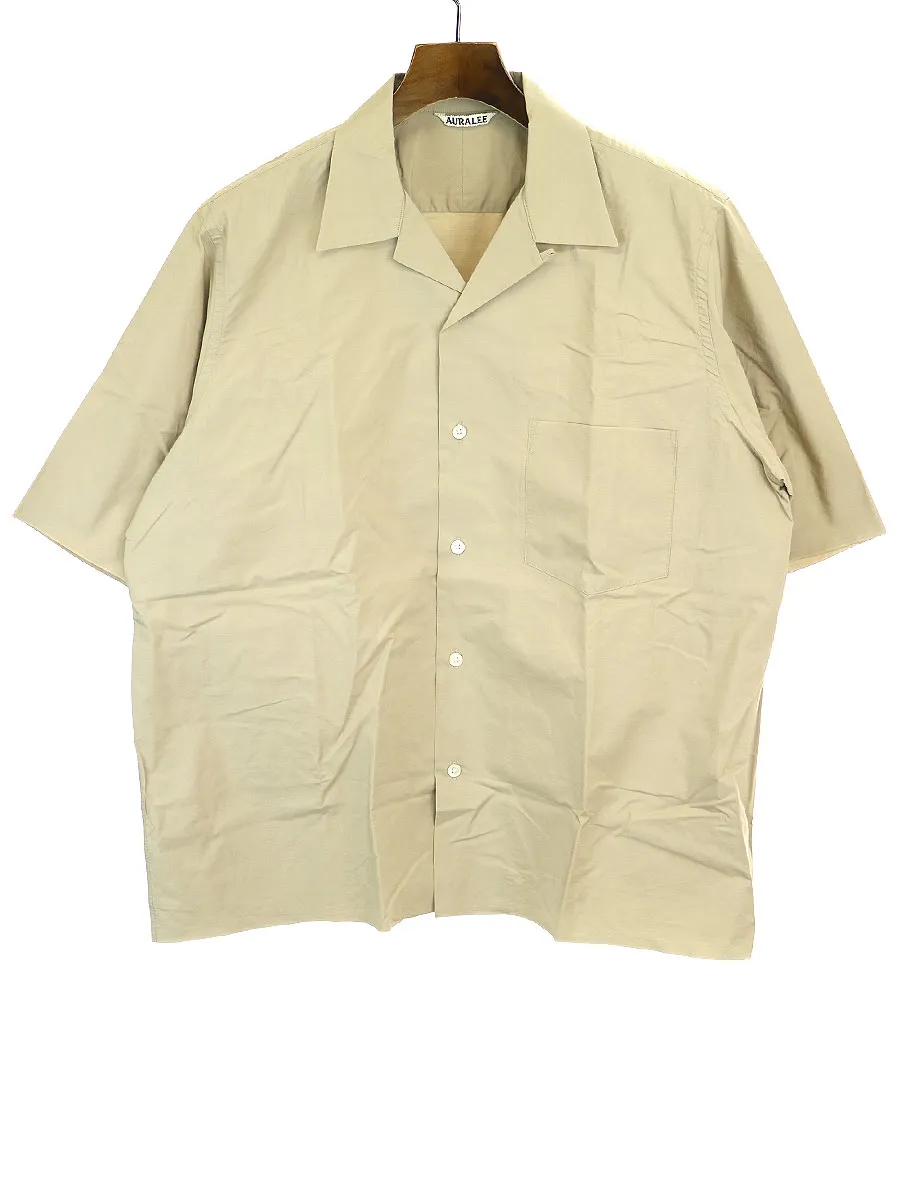 AURALEE オーラリー 18SS SELVEDGE WEATHER CLOTH HALF SLEEVED SHIRTS オープンカラーシャツ