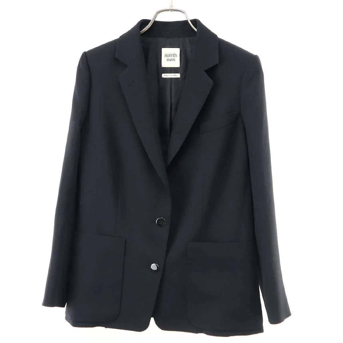 HERMES エルメス シルク2Bテーラードジャケット