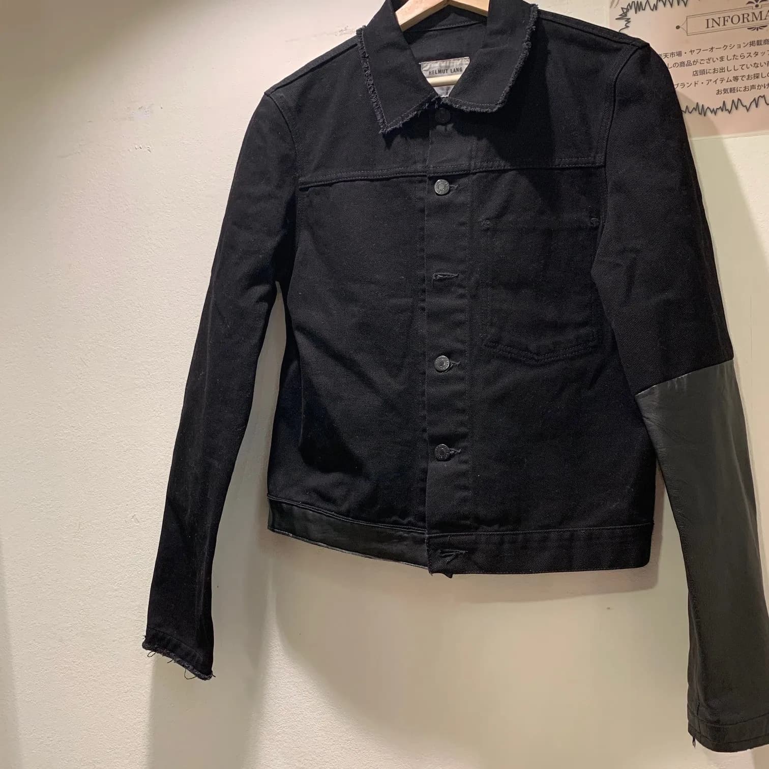 HELMUT LANG HELMUT LANG 2003SS レザー切替カットオフデニムジャケット