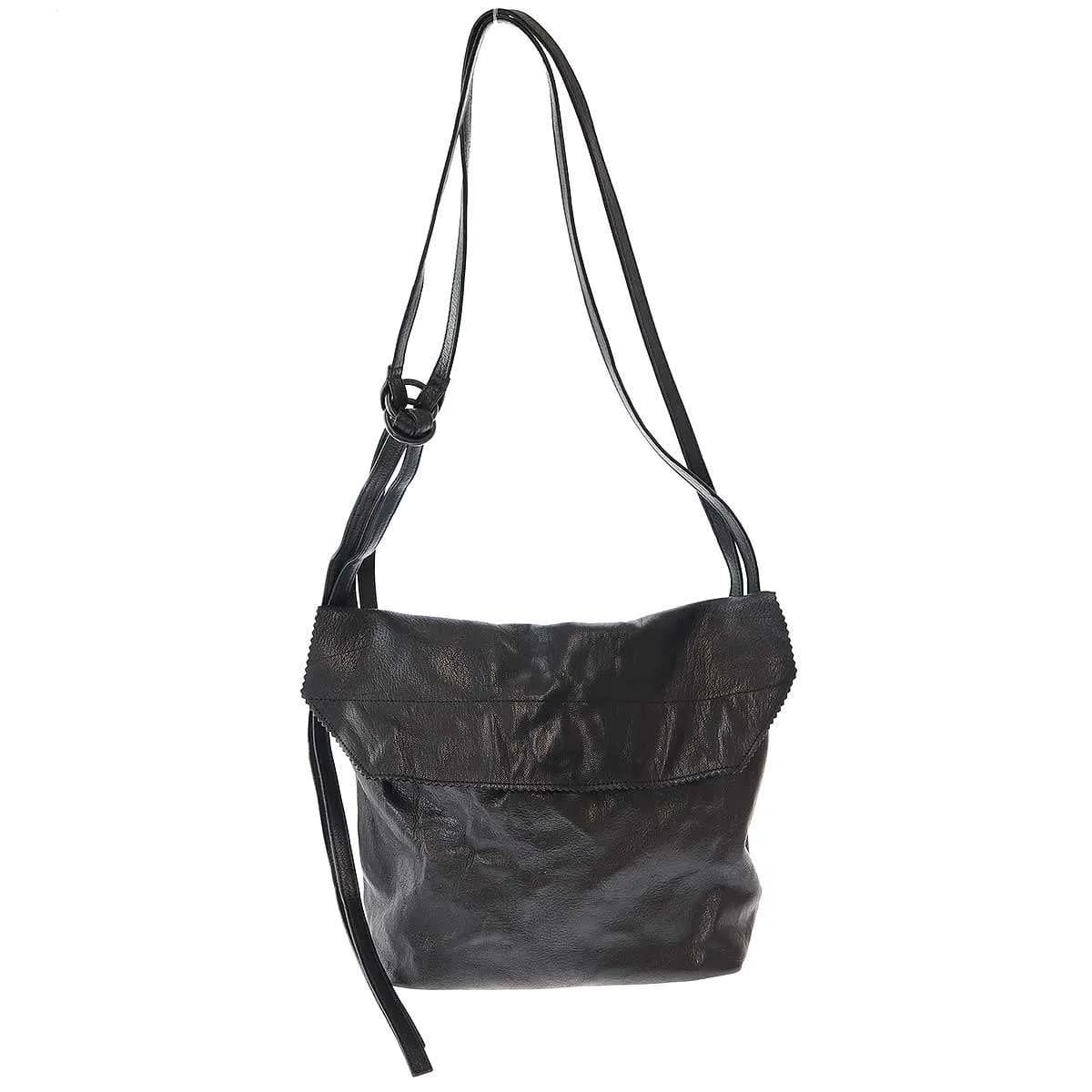Yohji Yamamoto ヨウジヤマモト プールオム 21AW WASHED GOAT LEATHER FLAP SHOULDER BAG ゴートレザーフラップポケットショルダーバッグ HX-I02-771
