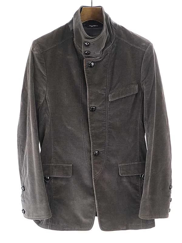 DOLCE&GABBANA ドルチェ&ガッバーナ 襟レザー切替ショートコート ジャケット
