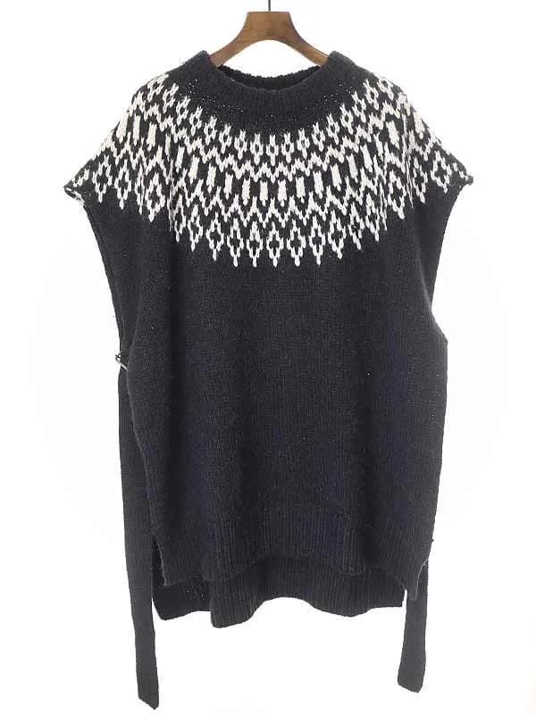 HYKE ハイク 20AW NORDIC SWEATER PONCHO ノルディックニットポンチョ