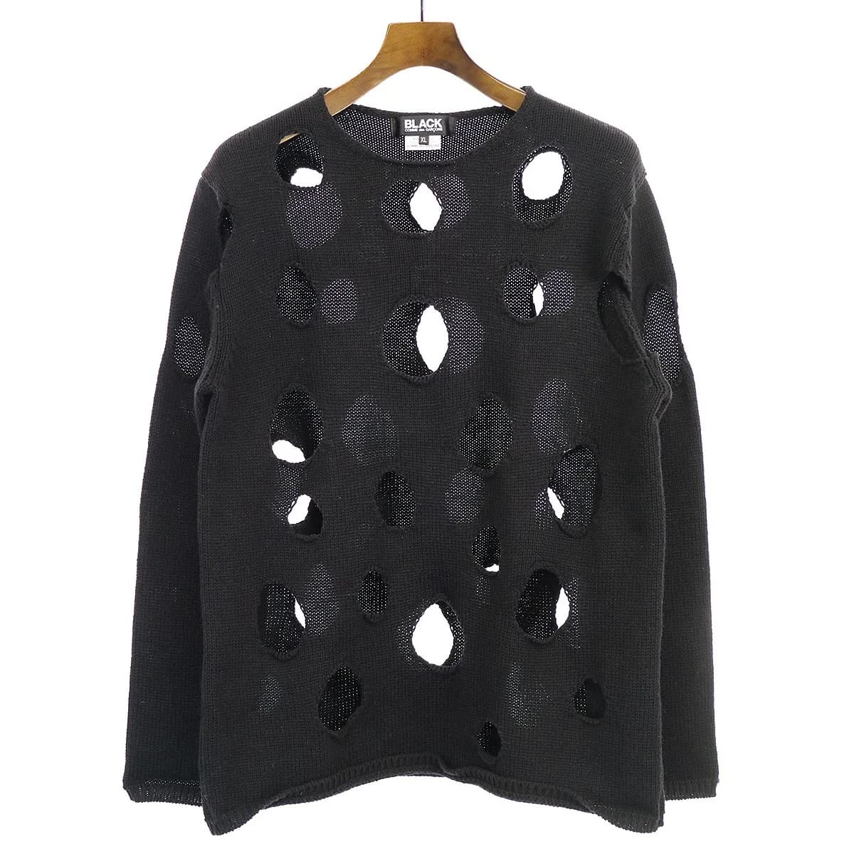 COMME des GARCONS BLACK COMME des GARCONS 19SS ホールカットデザインニットセーター