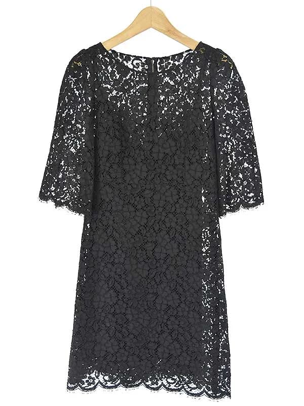 DOLCE&GABBANA ドルチェ&ガッバーナ フラワーレースドレスワンピース