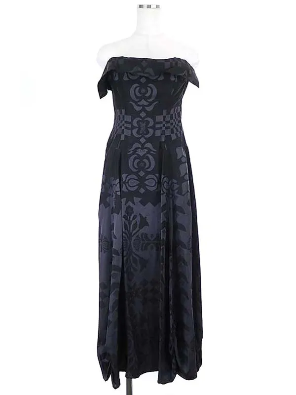 Yohji Yamamoto ヨウジヤマモト ファム 2014 Pre 総柄シルクドレスワンピース