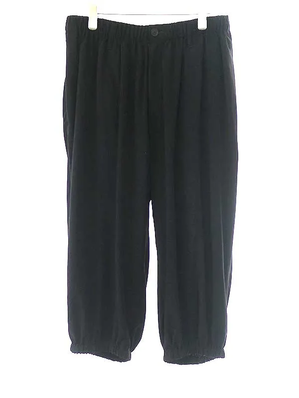 Yohji Yamamoto ヨウジヤマモト プールオム 21SS TUXEDO GATHER CROP PANTS タキシード ギャザークロップドパンツ