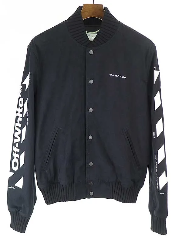 OFF-WHITE オフホワイト 19SS DIAG SKINNY VARSITY バックロゴジャケット ブルゾン
