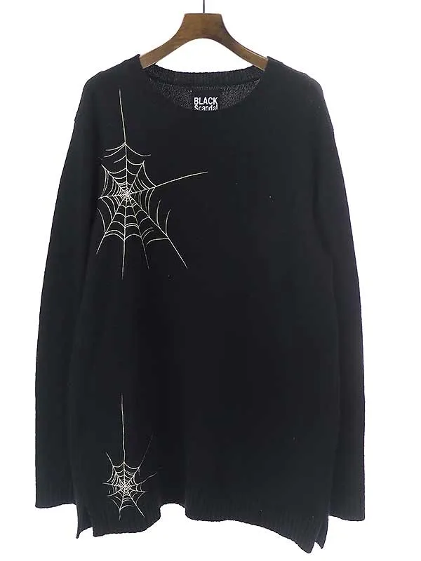 Yohji Yamamoto ブラックスキャンダルヨウジヤマモト 18AW 蜘蛛の巣 ウールニットセーター