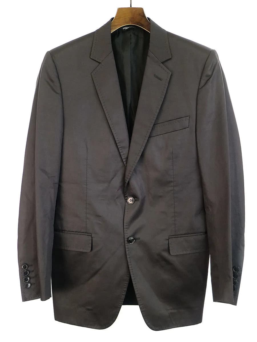 DOLCE&GABBANA ドルチェ&ガッバーナ コットンサテンノッチドラペル2Bテーラードジャケット