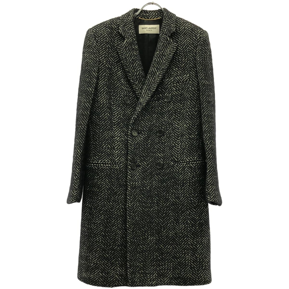 SAINT LAURENT サンローラン パリ 19AW ツイードダブルチェスターコート 582602