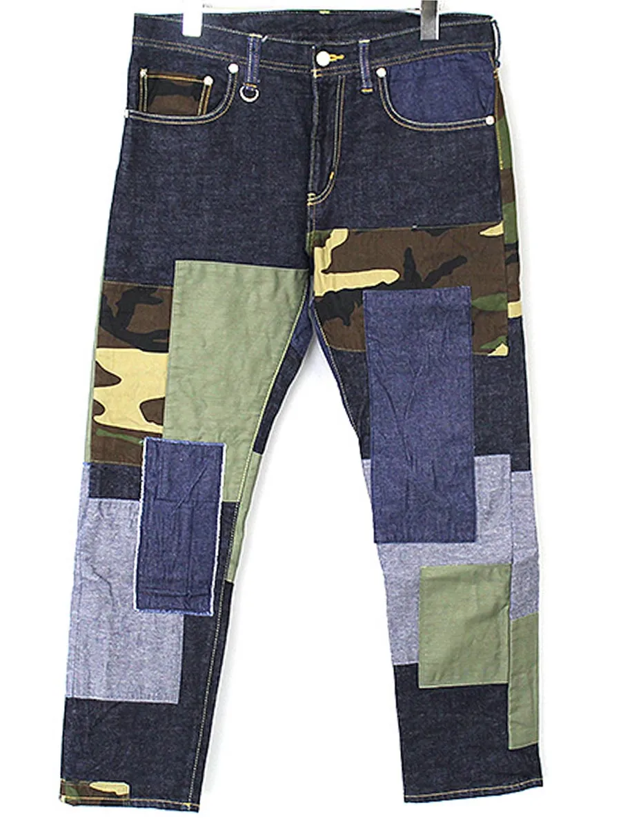 SOPHNET. ソフネット 15AW 迷彩パッチワークデニムパンツ
