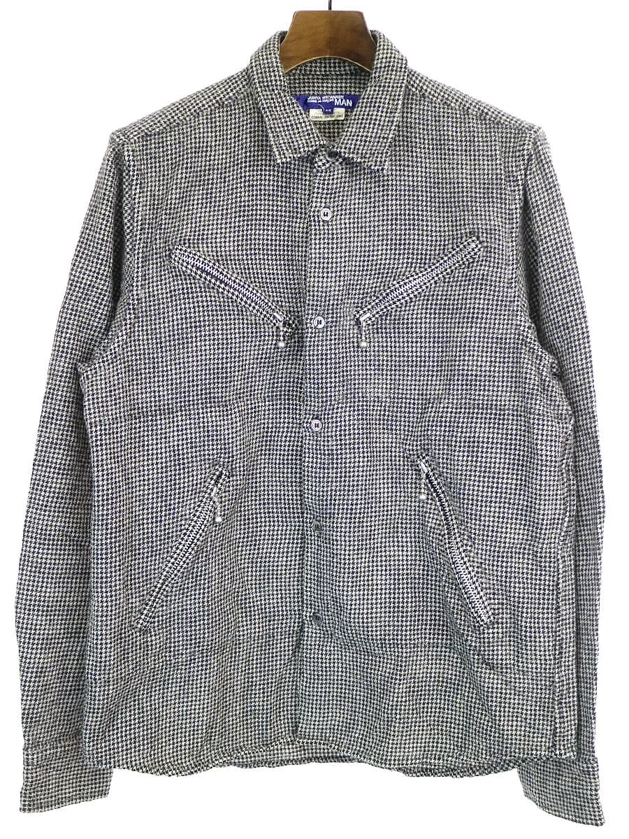 COMME des GARCONS ジュンヤワタナベ コムデギャルソン マン 07AW ウール縮絨加工マルチジップシャツ