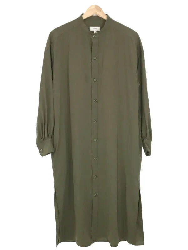 HYKE ハイク 21AW バンドカラーポリエステルシャツワンピース