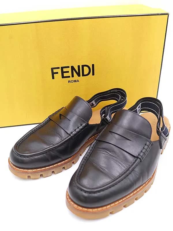 FENDI フェンディ ローファーストラップデザインサンダル