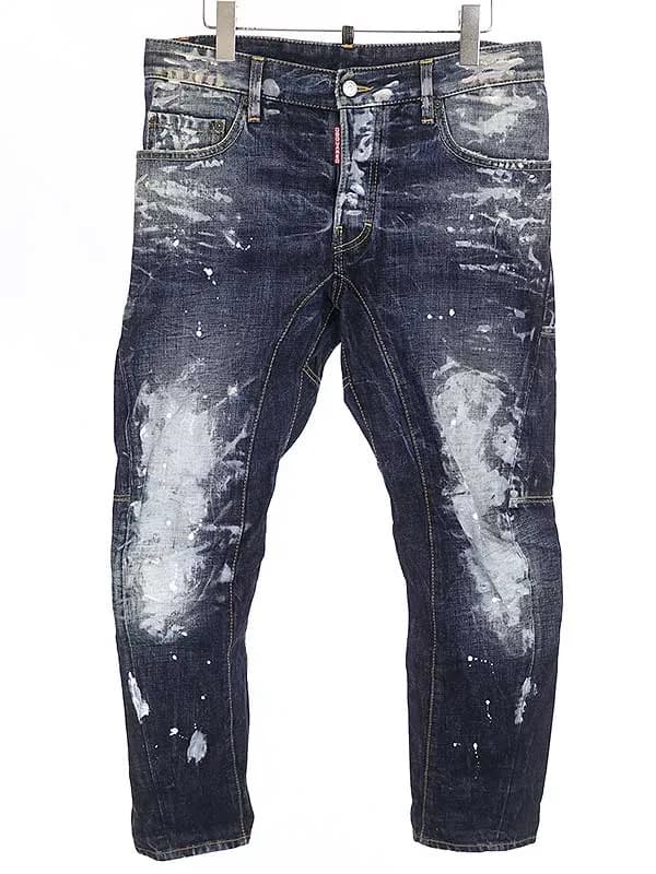 DSQUARED2 ディースクエアード 11SS スプラッシュペイントバイカーデニムパンツ