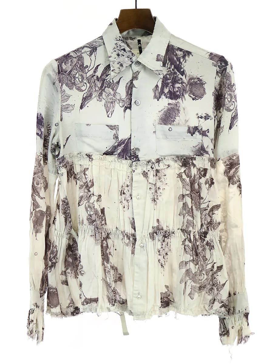 Maison MIHARA YASUHIRO ミハラヤスヒロ ドッキングデザインパールボタンブラウス